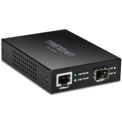 TRENDnet TFC-10GSFP 10GBASE-T to SFP+  Fiber Media Converter, Multi/Single-mode module support, includes power adapter